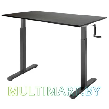Стол для работы стоя ErgoSmart Manual Desk Compact 1380x800x18 мм (дуб мореный/черный)